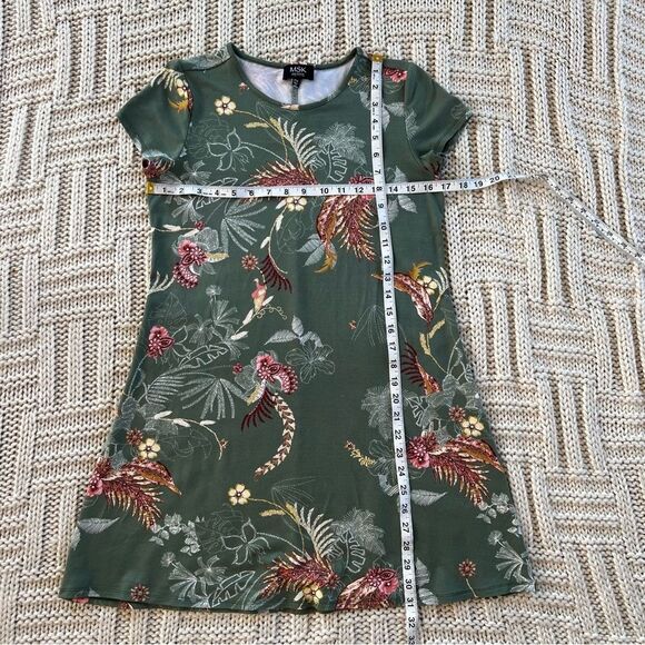 MSK Women's Green Multicolored Short Sleeve Casual Sheath Dress Coquette Size PM - Picture 10 of 13
